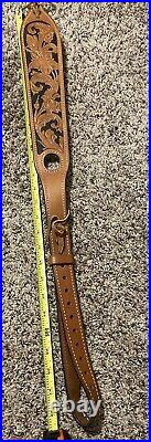 Cobra Bianchi Cobra Grande #74 Stitched Tooled Sheep Backed Leather Rifle Sling