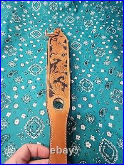 Cobra Bianchi Cobra Grande #74 Stitched Tooled Sheep Backed Leather Rifle Sling