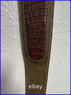 Cobra Head Style 42in Rifle Shotgun Sling With Alligator Inlay Burgundy Color