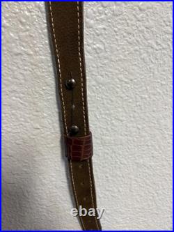 Cobra Head Style 42in Rifle Shotgun Sling With Alligator Inlay Burgundy Color