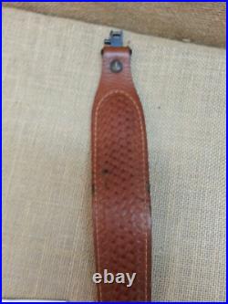 Cobra Style Sheep Wool and Basketweave Embossed Leather Rifle Sling
