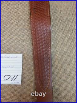Cobra Style Sheep Wool and Basketweave Embossed Leather Rifle Sling