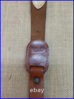 Cobra Style Sheep Wool and Basketweave Embossed Leather Rifle Sling