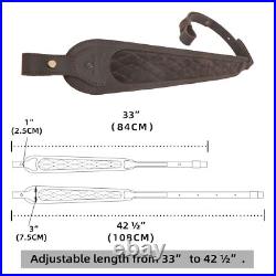 Coffee Leather Rifle Carry Sling with Non-slip Cheek Rest Cover Hunting Set