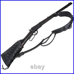 Combo Leather Canvas Rifle Shotgun Buttstock with Sling. 357.308 12GA Lightweight