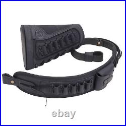 Combo of Leather Canvas Rifle Buttstock Cover, Gun Strap Sling. 22LR. 30/06 12GA