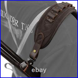 Combo of Leather Hunting Gun Cheek Rest with Matched Sling for. 45-70.22MAG 12GA