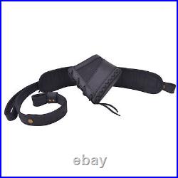 Combo of Leather Rifle Buttstock Recoil Pad with Gun Sling Strap. 308.357.22mag