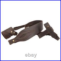 Combo of Leather Rifle No Drill Harnessed Buttstock, Sling Ring, Shoulder Belt