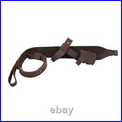 Combo of Leather Rifle No Drill Harnessed Buttstock, Sling Ring, Shoulder Belt