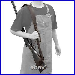 Combo of Leather Rifle No Drill Harnessed Buttstock, Sling Ring, Shoulder Belt