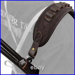 Combo of Leather Suede Rifle Buttstock, Gun Sling Strap for. 308.22LR 12GA. 357