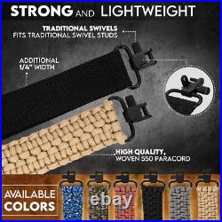 Comfortable Over Shoulder Tactical Sling 44 Inch Adjustable Paracord Strap