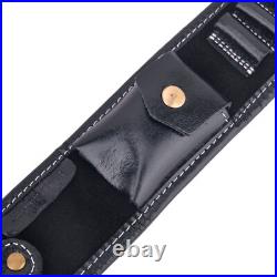 Cow Leather Ammo Cartridge Shell Holder Rifle Sling Strap Crazy Horse Black