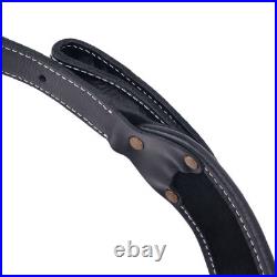 Cow Leather Ammo Cartridge Shell Holder Rifle Sling Strap Crazy Horse Black