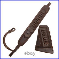 Cowhide Leather Gun Shell Holder Buttstock & Rifle Sling for. 308.45-70.357.2 Cowhide Leather Gun Shell Holder Buttstock & Rifle Sling for. 308.45-70.357.2