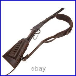 Cowhide Leather Gun Shell Holder Buttstock & Rifle Sling for. 308.45-70.357.2