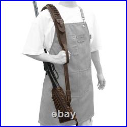 Cowhide Leather Gun Shell Holder Buttstock & Rifle Sling for. 308.45-70.357.2