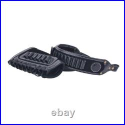 Cowhide Leather Gun Shell Holder Buttstock with Matched Rifle Sling for. 308