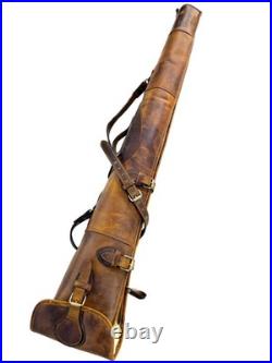 Cowhide Leather Holster Rifle Bag 50-54 Inch Scabbard Rifle Sling Handmade Sh