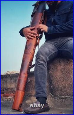 Cowhide Leather Holster Rifle Bag 50-54 Inch Scabbard Rifle Sling Handmade Sh