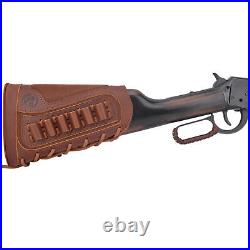 Cowhide Leather Rifle Gun Buttstock Holder Slot and Sling Strap For Left-handed