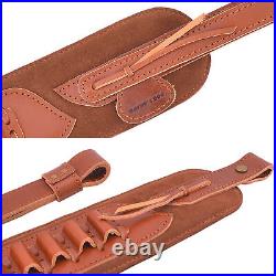 Cowhide Leather Rifle/Shotgun Sling with Shell Holder for. 308.357.45-70.22 12GA