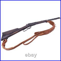 Cowhide Leather Rifle/Shotgun Sling with Shell Holder for. 308.357.45-70.22 12GA