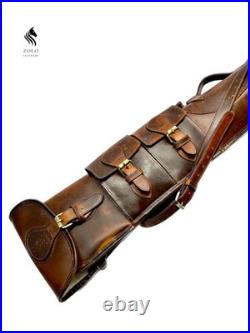 Cowhide Leather Rifle Sling Gun Cases for Rifles Slip Bag Shotgun Case Should