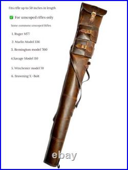 Cowhide Leather Rifle Sling Gun Cases for Rifles Slip Bag Shotgun Case Should