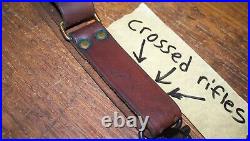 Crossed Rifles leather military sling