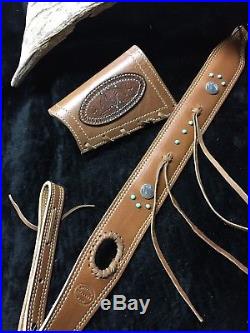 Custom Buffalo leather stock wrap and sling Made in the USA Marlin 1895 45-70
