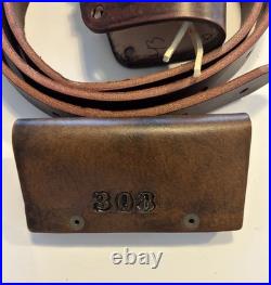 Custom Leather Ammo Carrier for 22/250 Dark Brown Read & See Px For Description