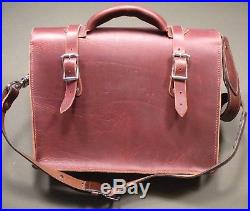 Custom Leather Messenger Bag. Laptop Briefcase Hand Made Luggage w Rifle Sling