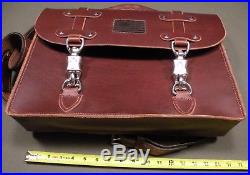 Custom Leather Messenger Bag. Laptop Briefcase Hand Made Luggage w Rifle Sling