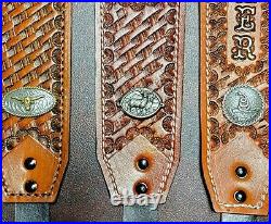 Handmade Braided Leather Rifle Sling – Adjustable, Multi-Color, Hunting Gear