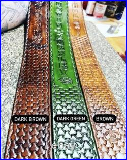 Custom Leather Rifle Sling With Swivels Custom Gun Slings Rifle Straps