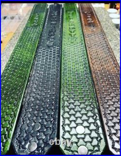 Custom Leather Rifle Sling With Swivels Custom Gun Slings Rifle Straps