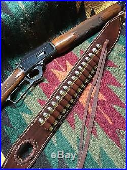 Custom leather Bandoleer style ammo sling Made in the good ole USA