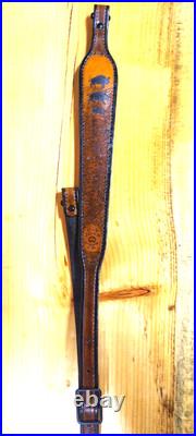 Custom leather padded rifle sling, hand stitched, made in the USA