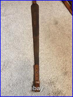 Custom leather rifle sling Arizona marked JHL hand made in the USA