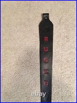 Custom leather rifle sling Ruger Marked JHL hand made in the USA