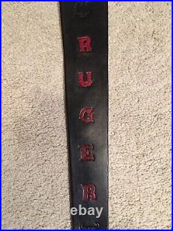 Custom leather rifle sling Ruger Marked JHL hand made in the USA