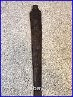 Custom leather rifle sling Whitetailmarked JHL hand made in the USA