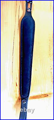 Deer Custom made hand carved leather padded rifle sling, made in the U. S. A