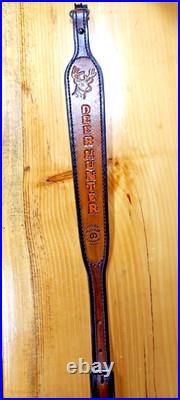 Deer Custom made leather padded rifle or shotgun sling, made in the U. S. A