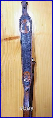 Deer Custom made leather padded rifle or shotgun sling, made in the U. S. A