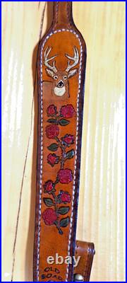 Deer Custom made leather padded rifle or shotgun sling, made in the U. S. A