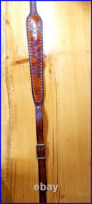 Deer Custom made leather padded rifle or shotgun sling, made in the U. S. A