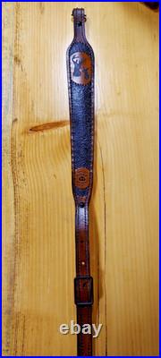 Deer Custom made leather padded rifle or shotgun sling, made in the U. S. A